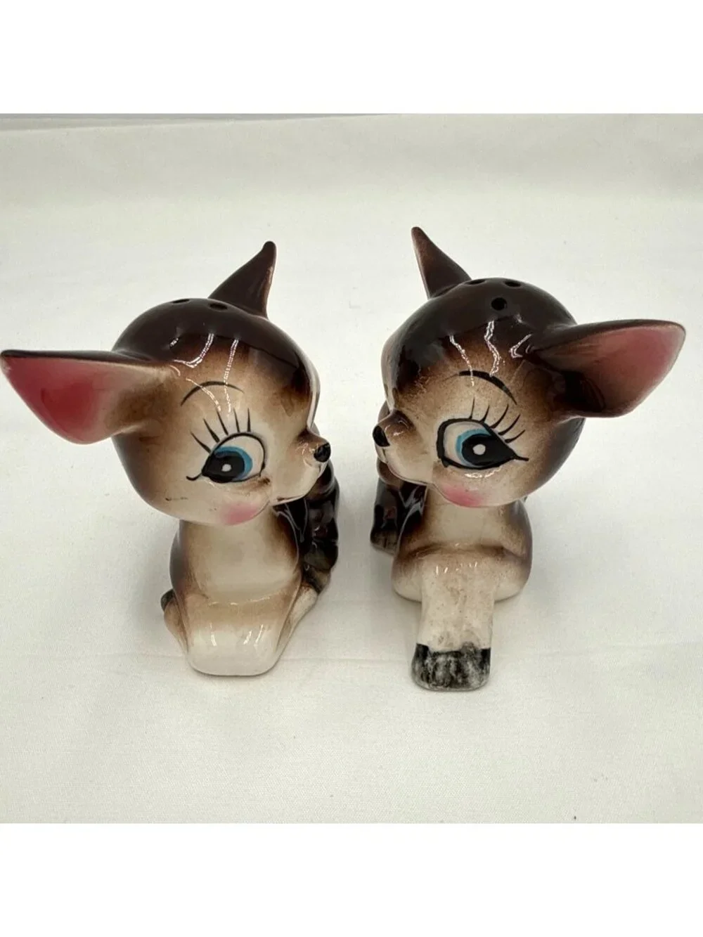 Vintage Ceramic Deer Salt & Pepper Shakers Brown Japan Retro Kitchen Decor
